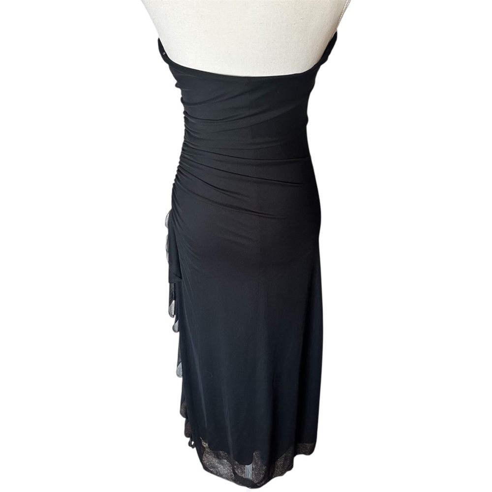Elegant Black Strapless Evening Dress - Picture 5 of 7